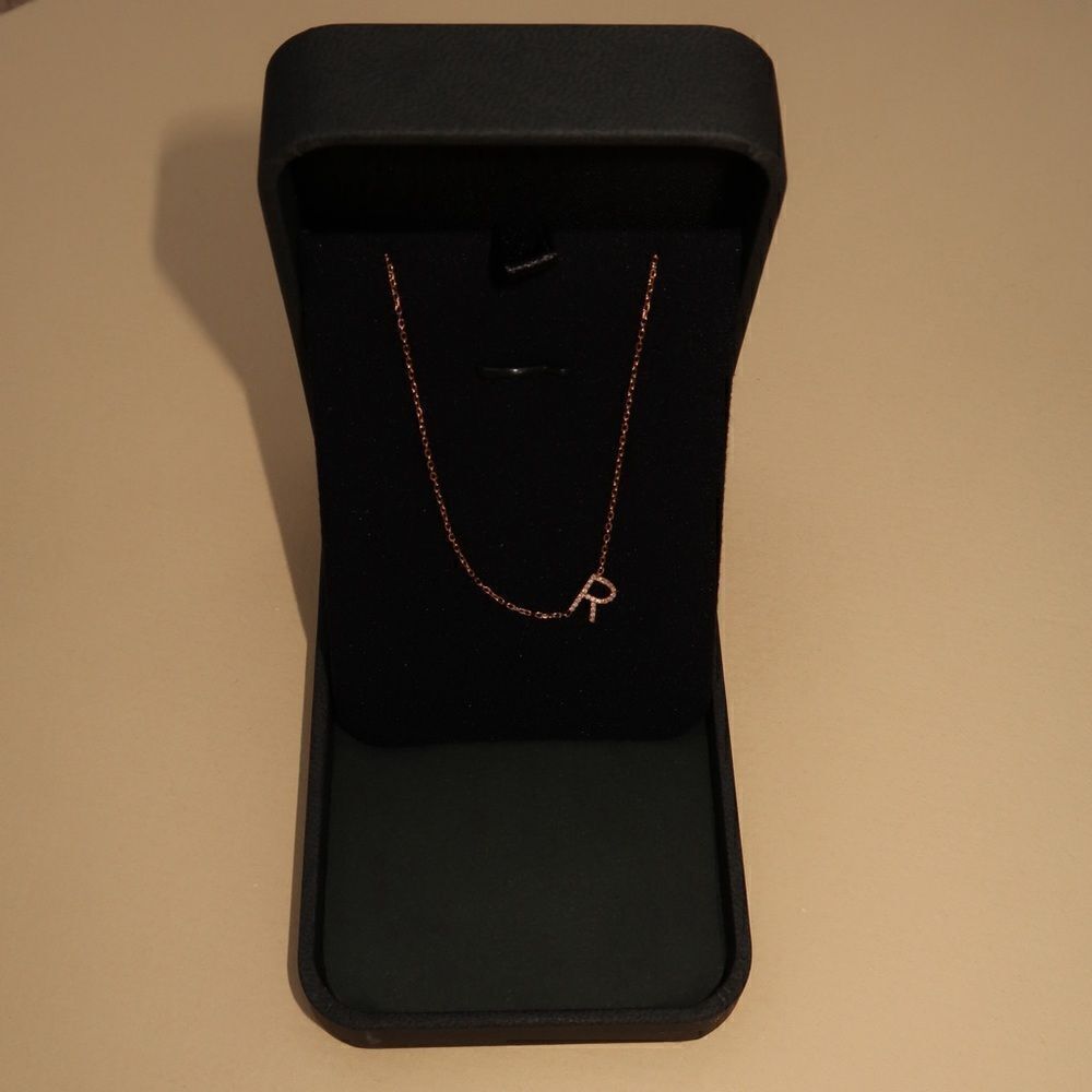 diamond initial necklace